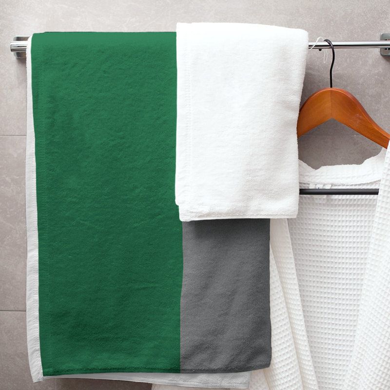 Bath Towel, Green/Gray