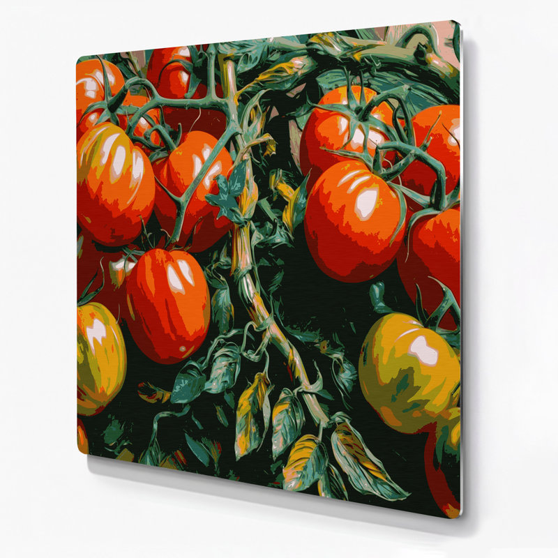 Art mural en métal légumes tomate Roma, H 12 po x l 12 po