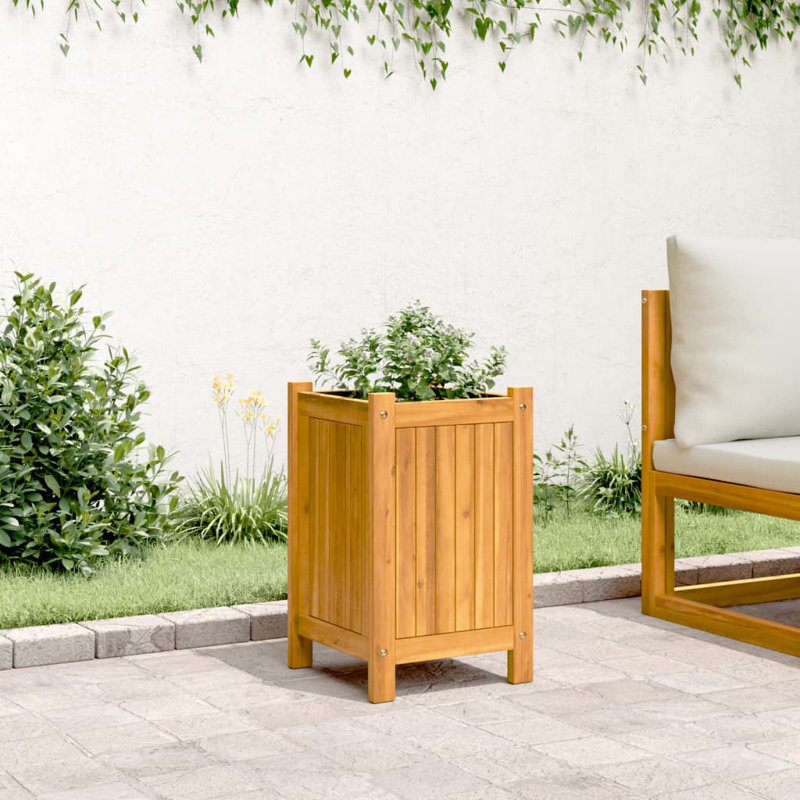  Jardinière en bois naturel bois d'acacia massif, H 29,5 po x l 21,3 po x P 12,2 po