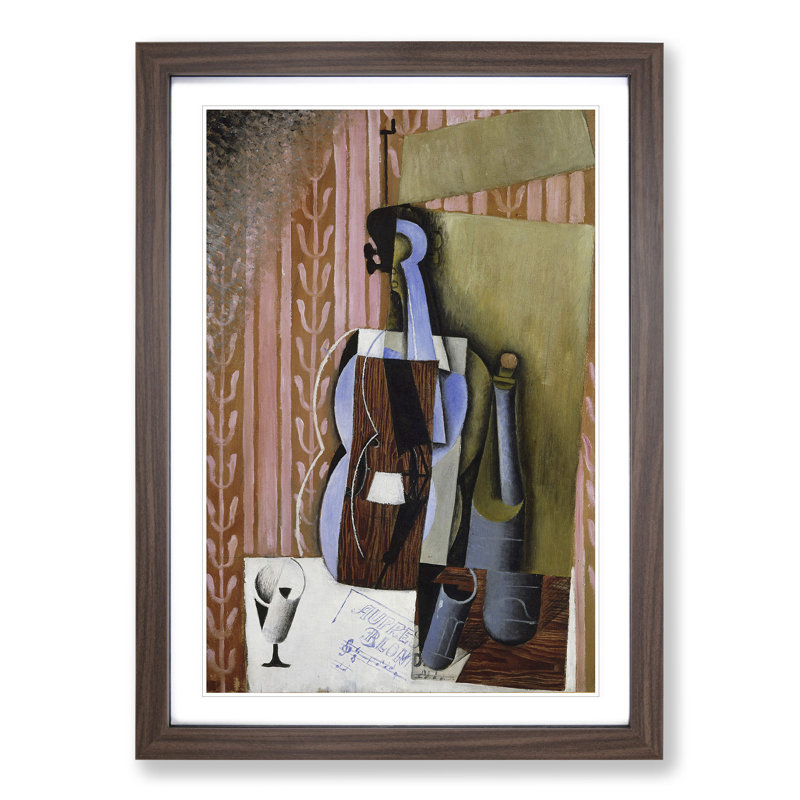 Violin Still Life Vol.3 by Juan Gris - Picture Frame Painting, Walnut, 36cm H x 27cm W x 2cm D