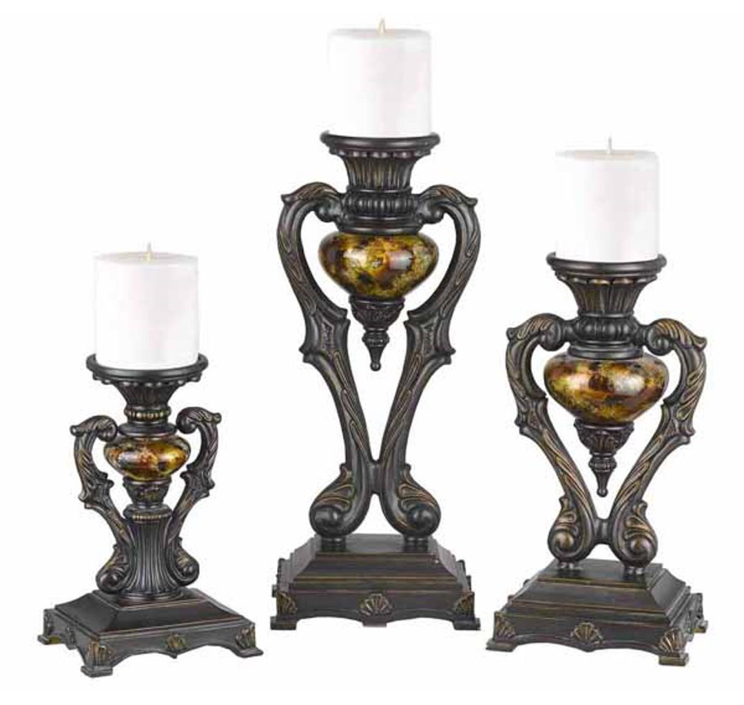 Plastic / Acrylic Tabletop Candlestick Fleur De Lis Living