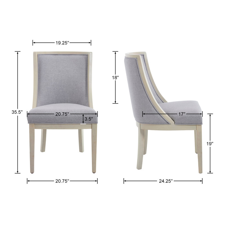 Vintage Style Upholstered Solid Wood Legs Linen Dining Chair With Backrest, With Solid Wood Frame, For Dining Room/Living Room