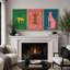 «Preppy Bright», «Pop Vibrant Bold Green Pink Blue Art, Chic Leopard Tiger», images murales colorées, 3 pièces encadrées, impression numérique sur toile, impression numérique sur toile giclée-91874667-91874677