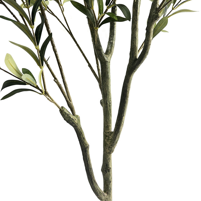 Olive artificielle avec feuilles vert-argenté - décor de plante à feuilles persistantes réaliste avec feuillage artificiel