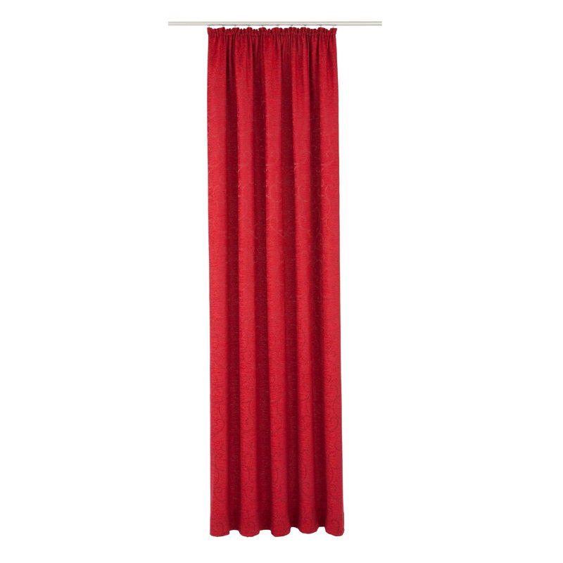 Siglerville Single Curtain Panel, opaque, Red, 132 W x 245 D cm