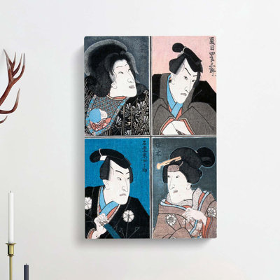 Four Actors by Utagawa Kunisada - Wrapped Canvas Painting