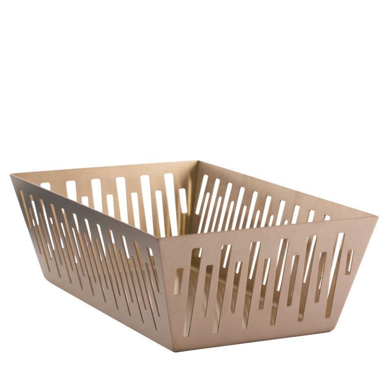 Panier rectangulaire en acier inoxydable, Rose Gold