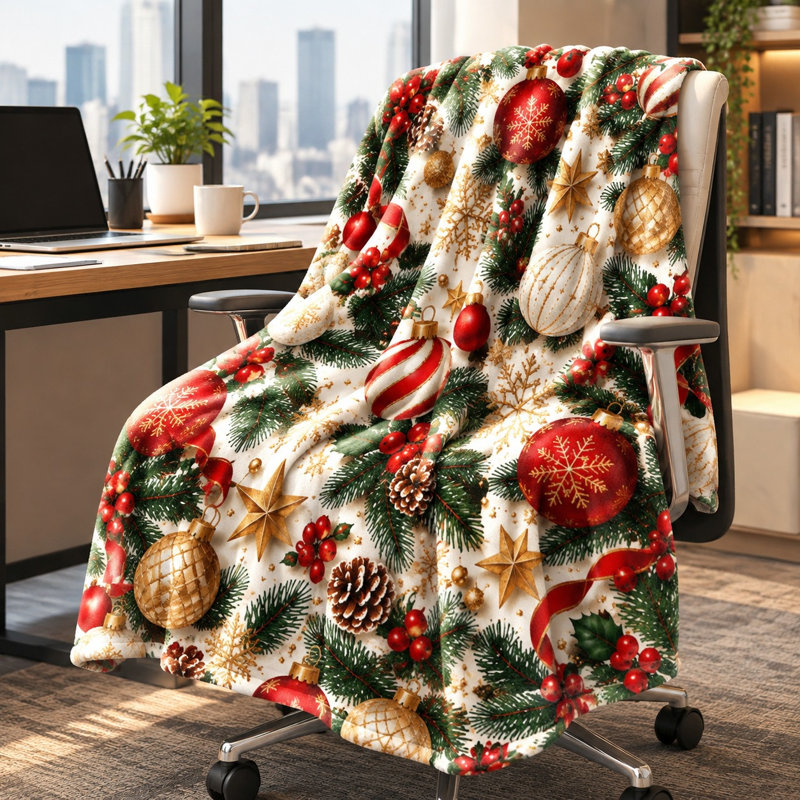Plaid polaire à motifs de Noël, couverture de lit festive, douce et légère en peluche pour canapé, chambre, salon, décoration intérieure