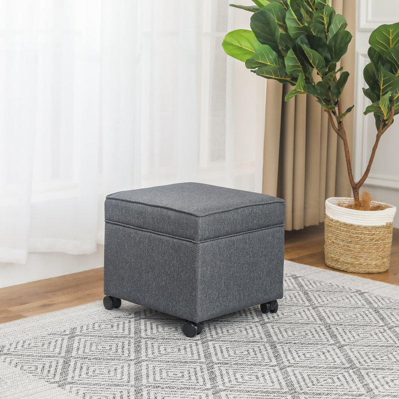 Felixstowe Storage Ottoman Script Fabric With Casters