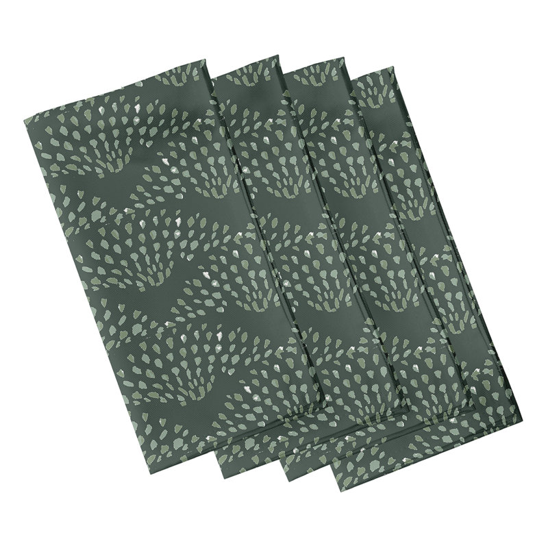 Johannesburg Polyester Geometric Square Napkin, Green