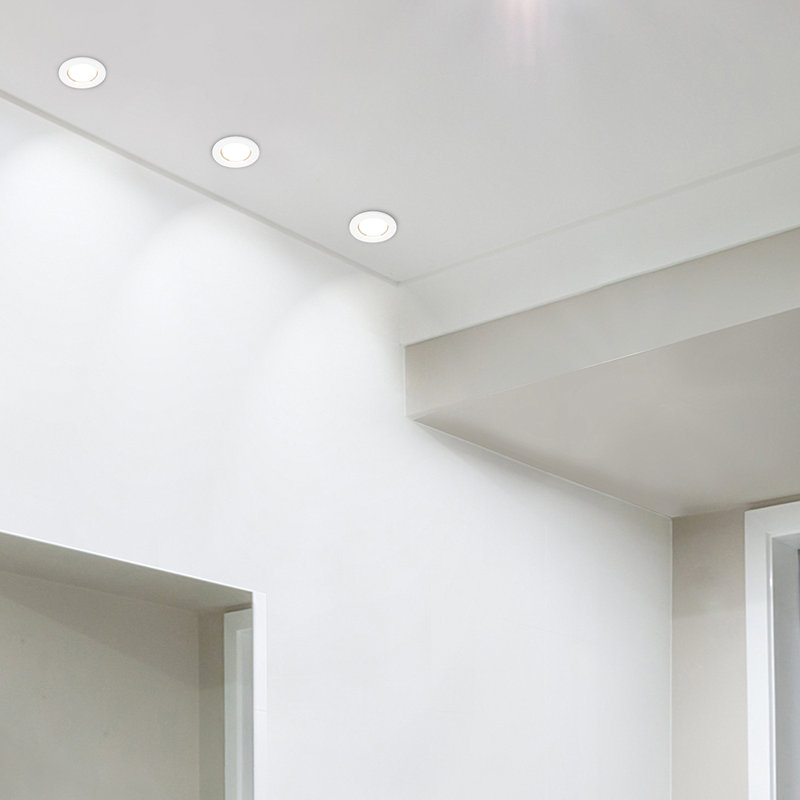 8cm Downlight and Recessed Lighting Kit, Gloss White, Warm White