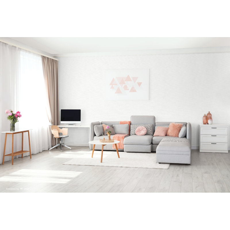 Caleesi 10m x 53cm Satin Paste the Wall Wallpaper Roll, White