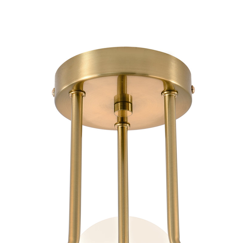 Plafonnier semi-encastré 3 lumières Spoutnik, Doré