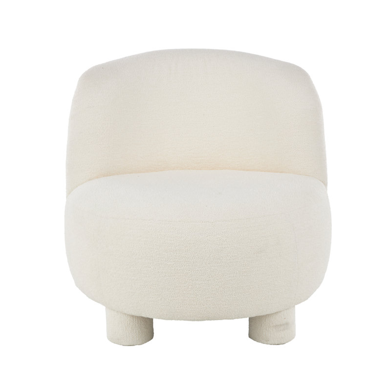 Chaise d'appoint en polyester crème pour salon