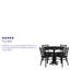 Ensemble de table ronde en stratifié 36 po avec base en X et 4 chaises en métal Jinnie-94654438-24678199