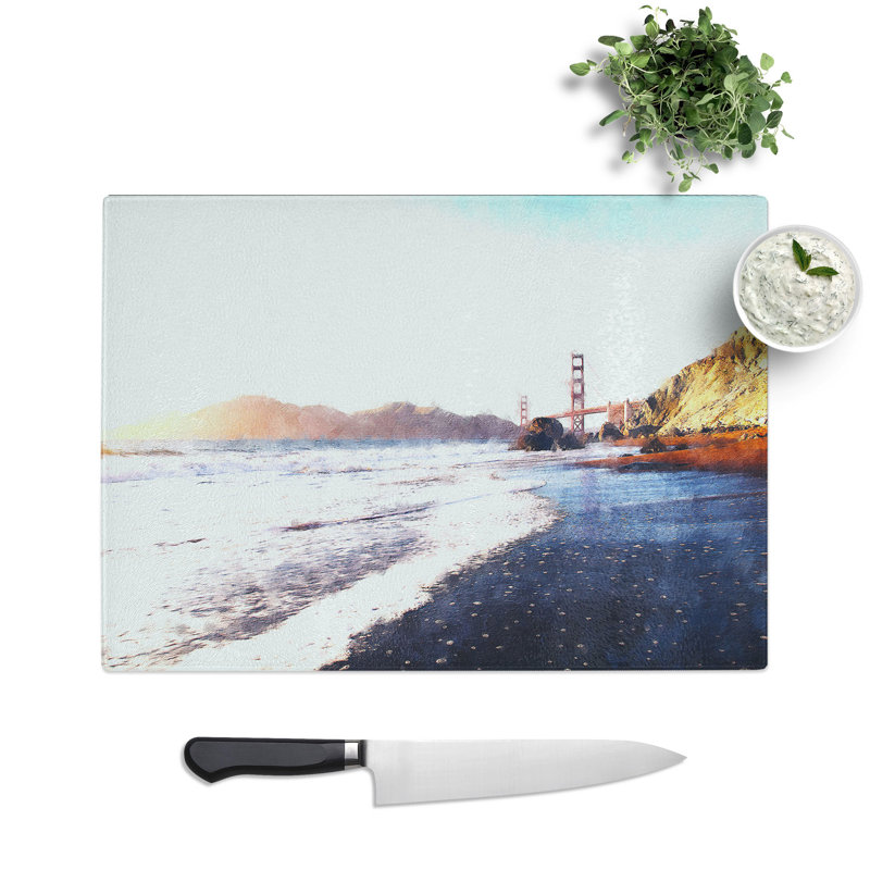 Tempered Glass the Golden Gate Bridge in San Francisco Chopping Board, 20 cm x 28.5 cm