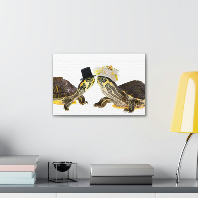 Funny Tortoise Silly Tortoise Couples Wall Art, 11" H x 14" W