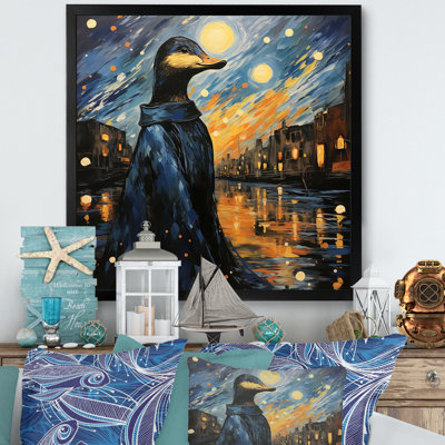 Blue Duck At The Pond II - Duck Animal Wall Art