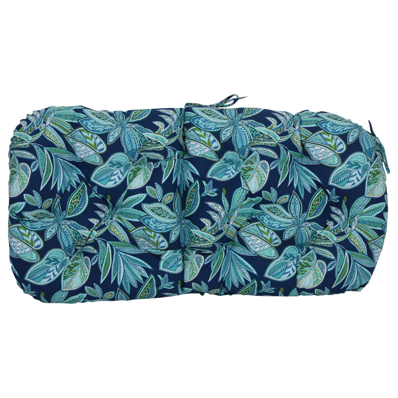 48-Inch By 24-Inch Outdoor Rounded Seat/Back Rocker Cushion, Blue/Crestwood Marine Floral