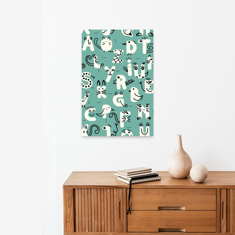 Whimsical Alphabet Animals Playful Whimsical Contemporary Animal Wall Art Print, 60.96cm H x 40.64cm W