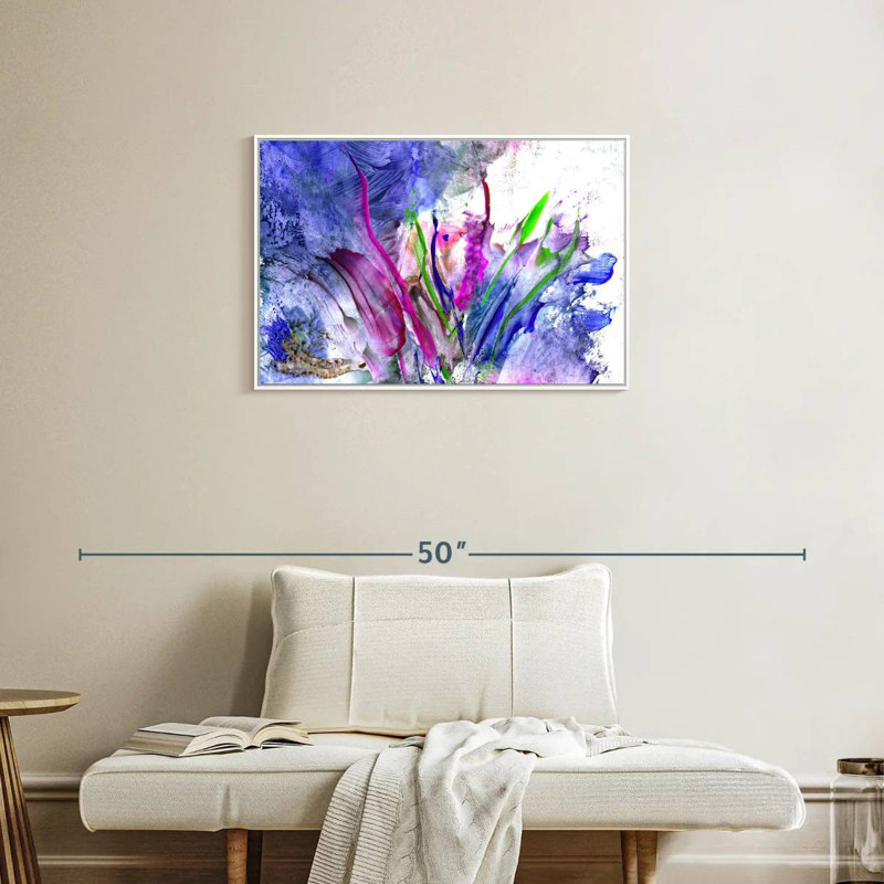 Fleur Syd, Cadre flottant blanc, 31 po x 21 po