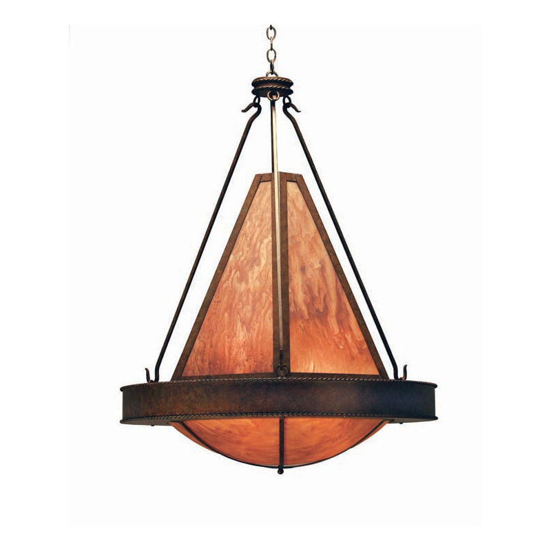 Luminaire suspendu unique à 6 lumières Obsidian, Clou rouillé, Marbre Terre