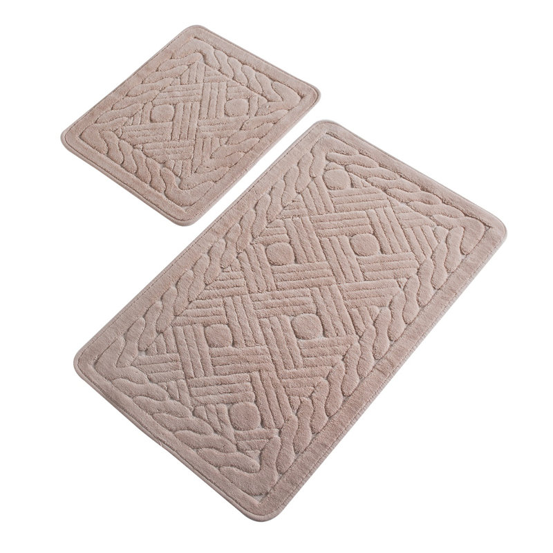 Premium Cotton Bathmat Set (2 Pieces) - Antibacterial, Non-Slip, 19.7 x 23.6 inches & 23.6 x 39.4 inches | 100% Cotton, 1.76 lbs per sq yd | Machine Washable, Luxurious Softness for Bathroom Comfort & Safety