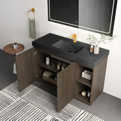 Meuble-lavabo autoportant avec rangement 48 po