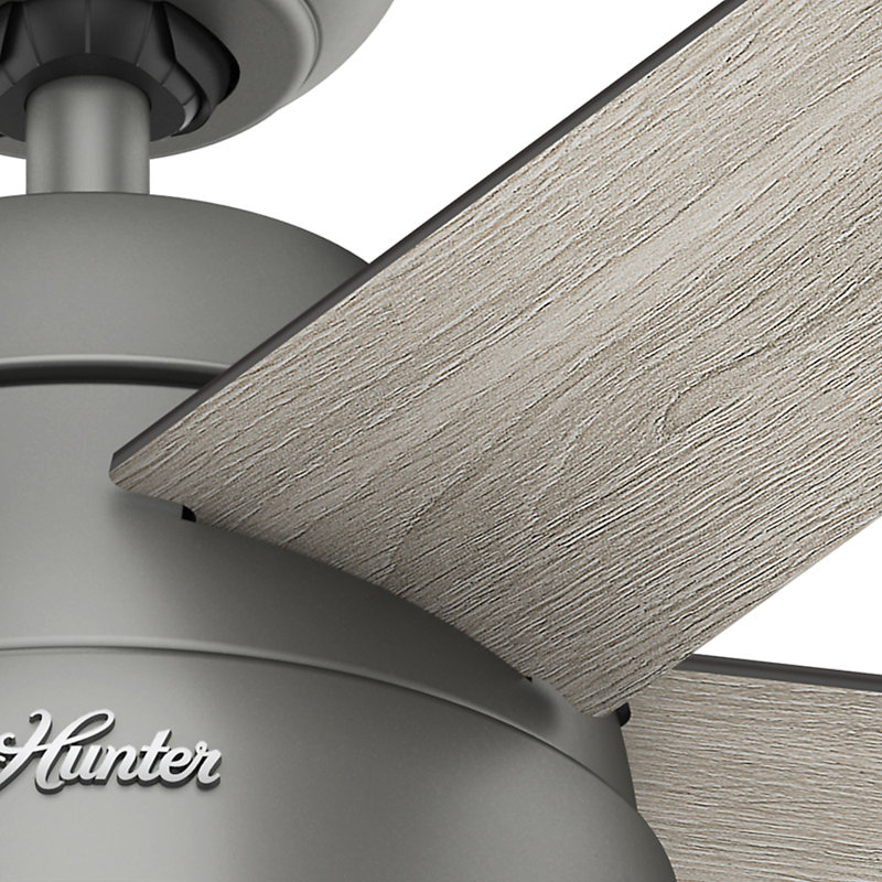 46" Silver and Light Gray Oak Ceiling Fan with LED Light Kit