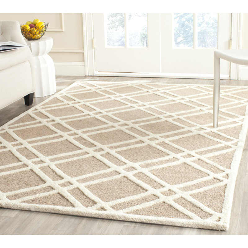 Tapis géométrique en laine touffeté à la main Deedgra, Rectangle 9 pi x 12 pi