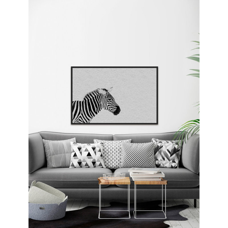 «Black and White Stripes - Floater Frame», reproduction de photo sur toile, H 20 po x l 30 po x P 1,5 po