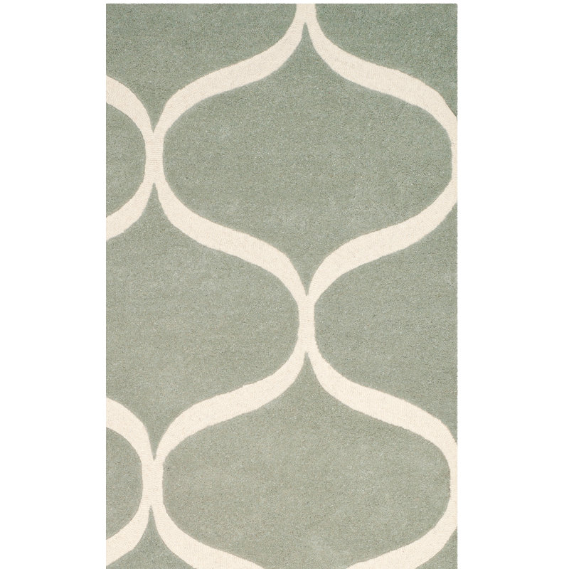 Cannen Hand Tufted Wool Geometric Rug, Rectangle 4' x 6'