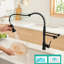 Robinet de cuisine pour purificateur d'eau potable avec filtre rétractable - noir mat, sortie double, purificateur noir simple à installer, entretien