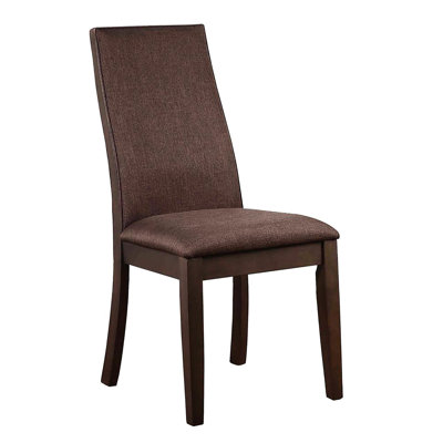 Dining Chair Of 2 - Deep Chocolate Upholstery, Wood Base 2 And Seats Foam Filled, Finish, Comfortable Design