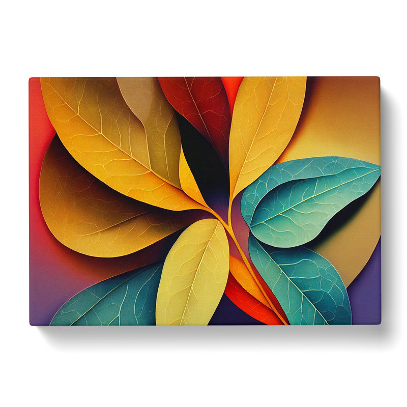 Colourful Leaves - Wrapped Canvas, 35cm H x 50cm W x 3cm D