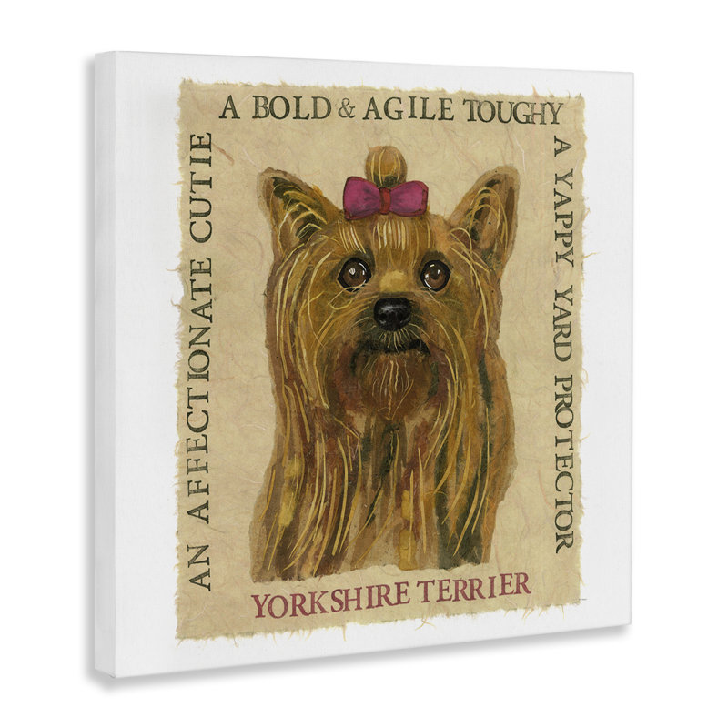 "Fun Yorkshire Terrier", art mural sur toile par Nancy Overton, H 24 po x l 24 po