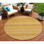 Tapis intérieur lavable rayé rond 8 pi blé et or