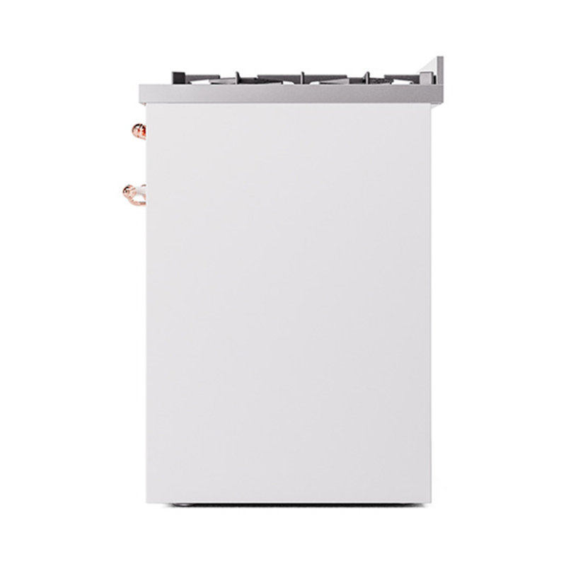 ILVE Nostalgie II Noblesse 30 po à double carburant, Blanc / Cuivre, Gaz naturel
