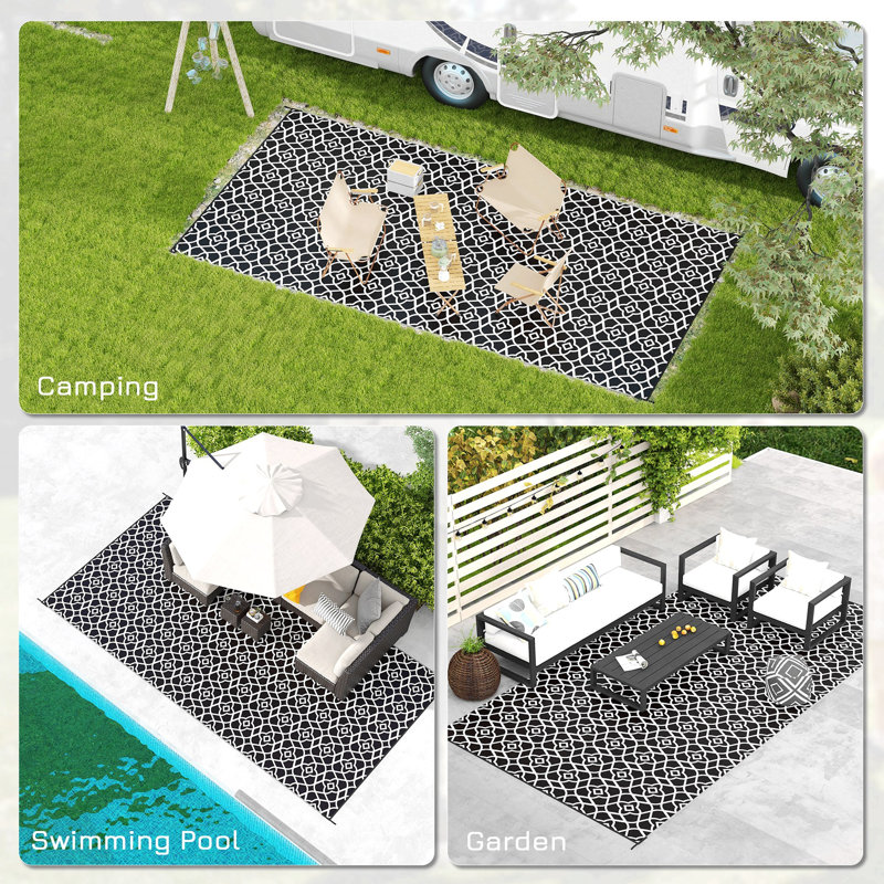 Area Rug, Reversible Outdoor Rug, Waterproof Plastic Straw Floor Mat, Portable RV Camping Carpet, Large Floor Mat For Backyard, Deck, Picnic, Beach, Border