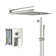 Shower System With Adjustable Slide Bar,12 Inch Wall Mounted Square Shower System With Rough-In Valve