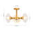 3-light Glass Semi-flush Mount