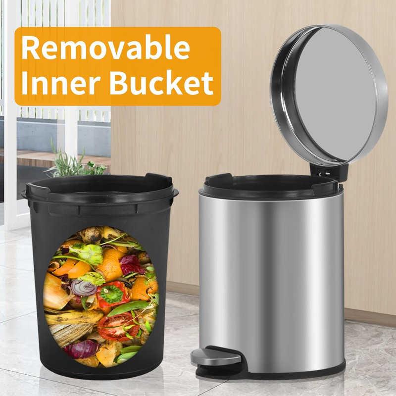 Step On Kitchen Trash Can - 1.6 Gallons