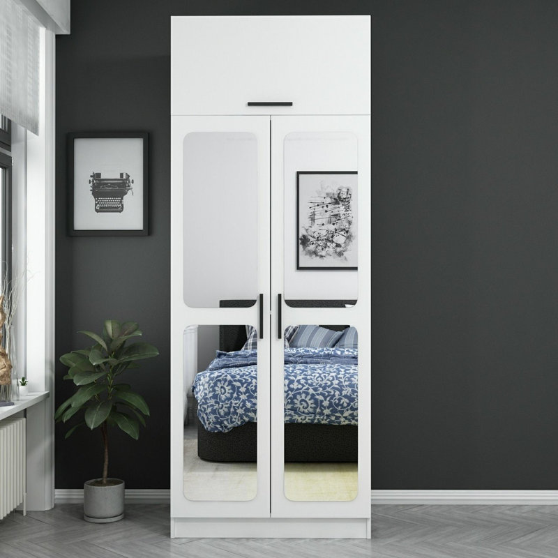 Garde-robe, H 100,4 po x l 35,4 po x P 20,5 po, Blanc