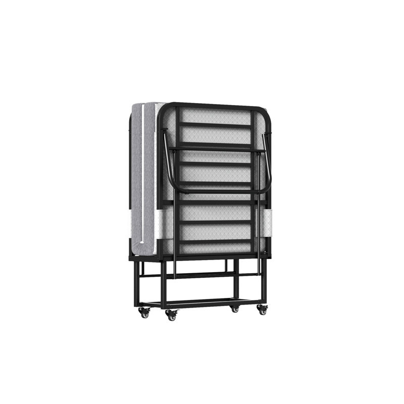 Lit pliant avec matelas Lit d'appoint pliable pour adultes avec matelas en mousse à mémoire de forme de 5 po de style Tuyau à lattes en acier économisant l'espace