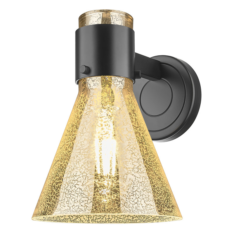 Downtown Urban - Woodham - 1 Light 8" Wall-mounted Sconce -Light Smoke Shade, Mercury, Matte Black