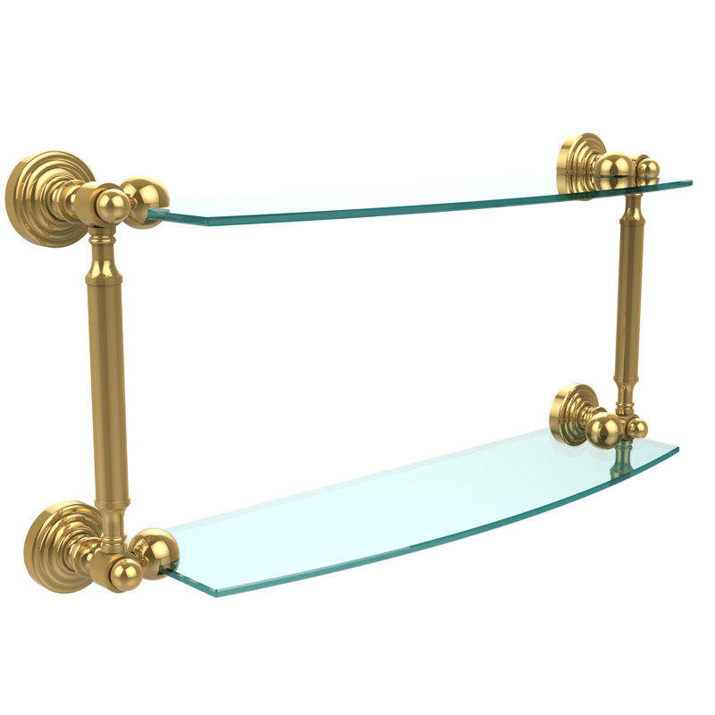 Beresford 2 Piece Tiered Shelf, 22" W x 8.5" H, Polished Brass