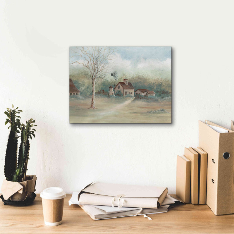 «Walsham Barns In The Distance» sur toile par Cindy Jacobs, H 12 po x l 16 po x P 0,75 po