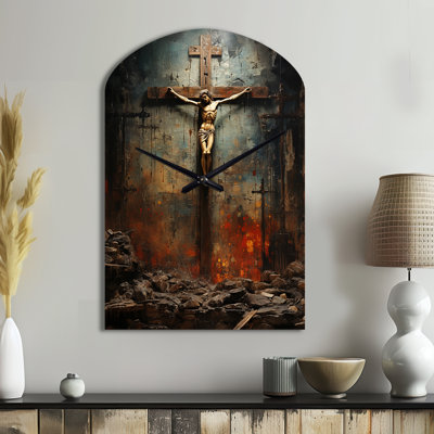 Horloge murale 3D Christianity Crucifixion