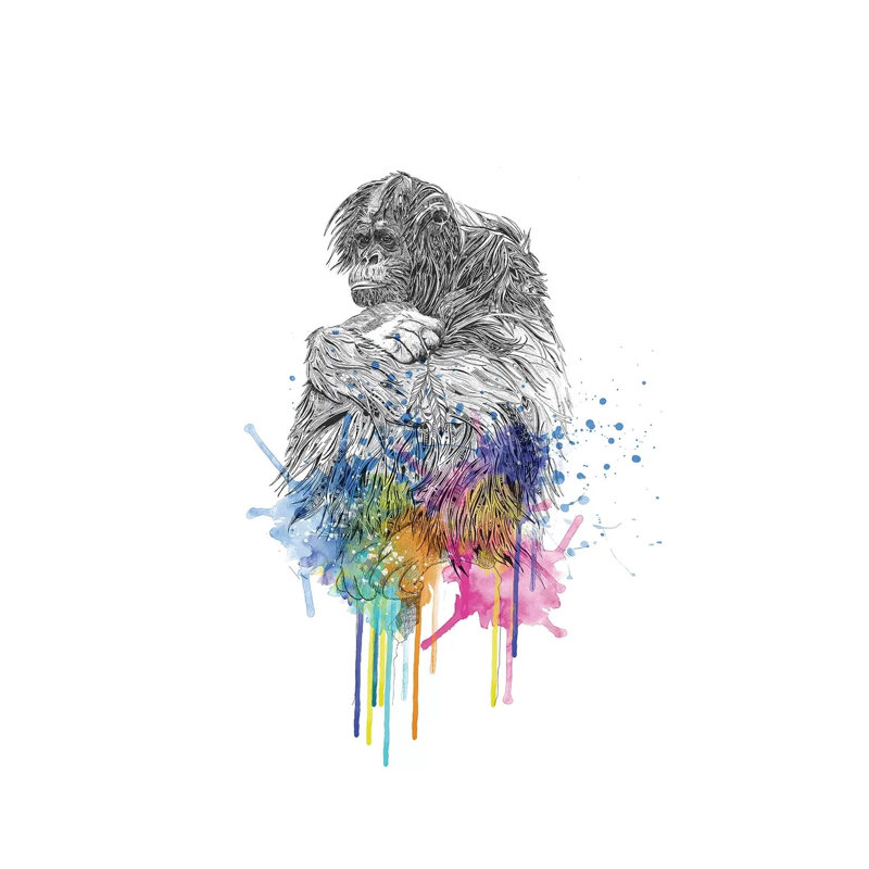 Orangutan by Karin Roberts - Wrapped Canvas Painting, 30.48 cm H x 45.72 cm W