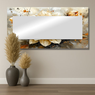 Abstrait orange Dahlia lueur II - art mural miroir floral - imprimé sur métal